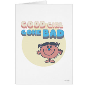 Cartão Boa menina pequena da senhorita Mau ida má