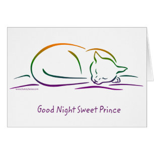 Cartão Boa Noite, doce Príncipe (Gato)