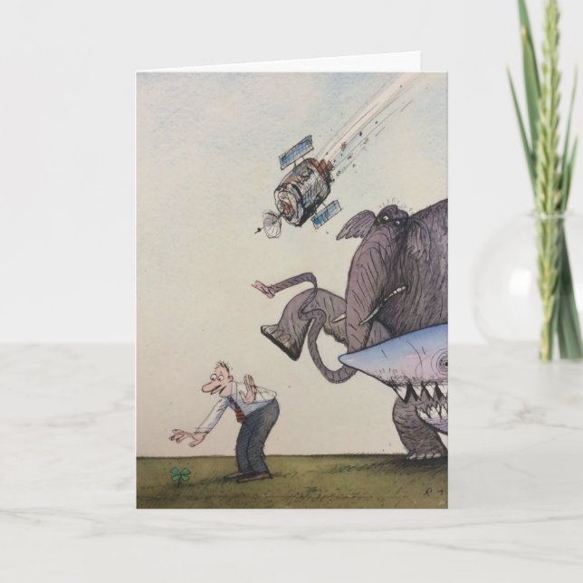 Cartão Boa Sorte, com o Tubarão (Frente)