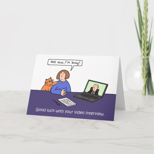Cartão Boa Sorte Com Sua Entrevista De Vídeo (Frente)