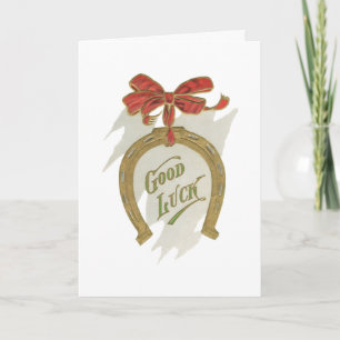 Cartão Boa Sorte em Ferradura com dentro vazio