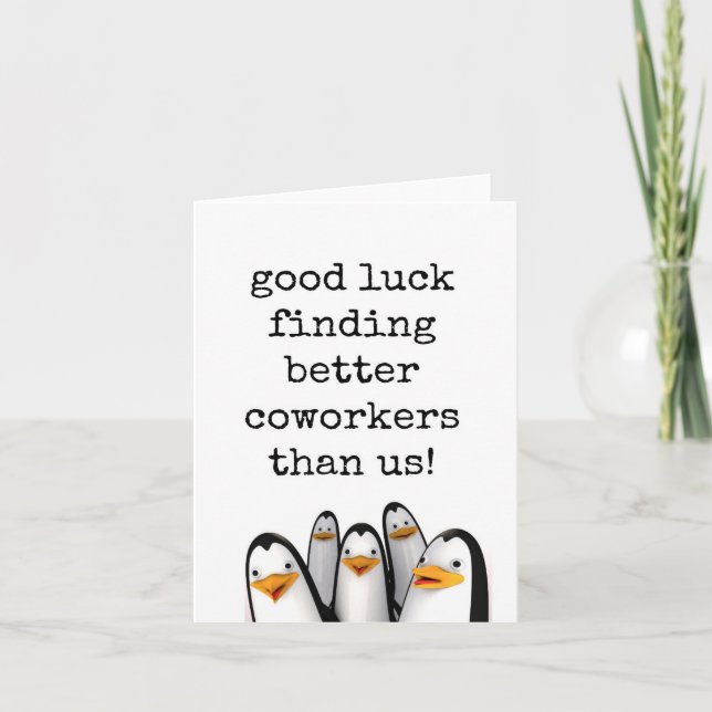 Cartão Boa Sorte Encontrar Melhores Colegas De Trabalho,  (Frente)
