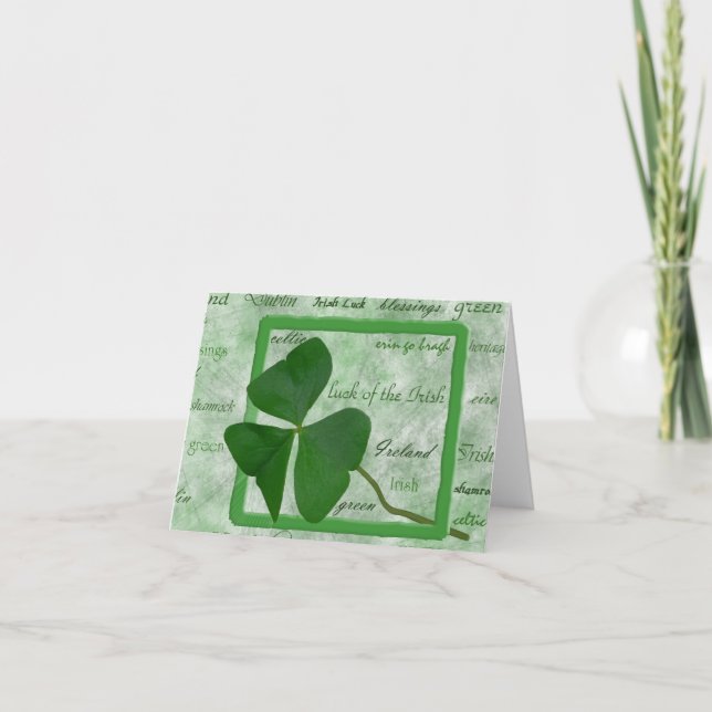 Cartão Boa Sorte Irlandesa (Frente)