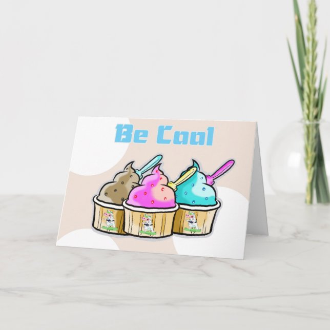 Cartão boa sorte, legal sorvete (Frente)