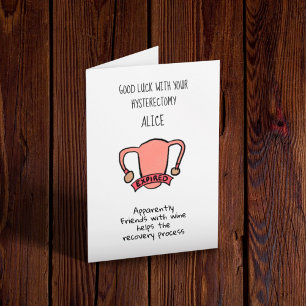 Cartão Boa Sorte na Recuperação da Histerectomia