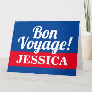 Cartão Boa viagem adeus adeus, despedida de ir embora