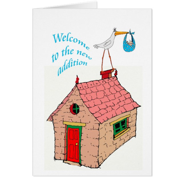 Cartão "Boa vinda à adição nova à família " (Frente)