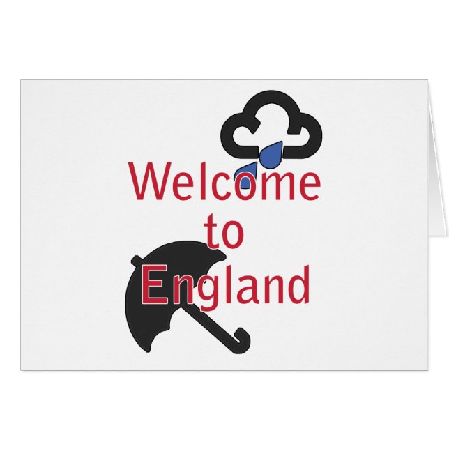 Cartão Boa vinda a Inglaterra! (Frente Horizontal)