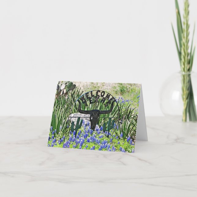 Cartão Boa vinda do Bluebonnet de Texas (Frente)