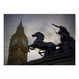 Cartão Boadicea Statue-Elizabeth Tower-London-Card