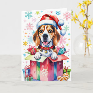 Cartão Boagle Dog Saudação de Natal