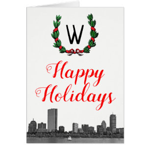 Cartão Boas Férias Felizes da Férias de Natal no Skyline