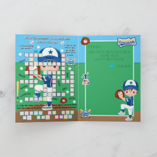 Cartão Boas Mensagens Secretas de Baseball Feliz Aniversá