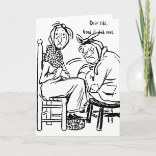 Cartão Boas notícias e más notícias.