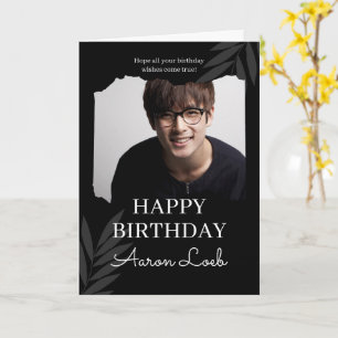 Cartão Boas saudações de Parabéns Minimalistas Negros