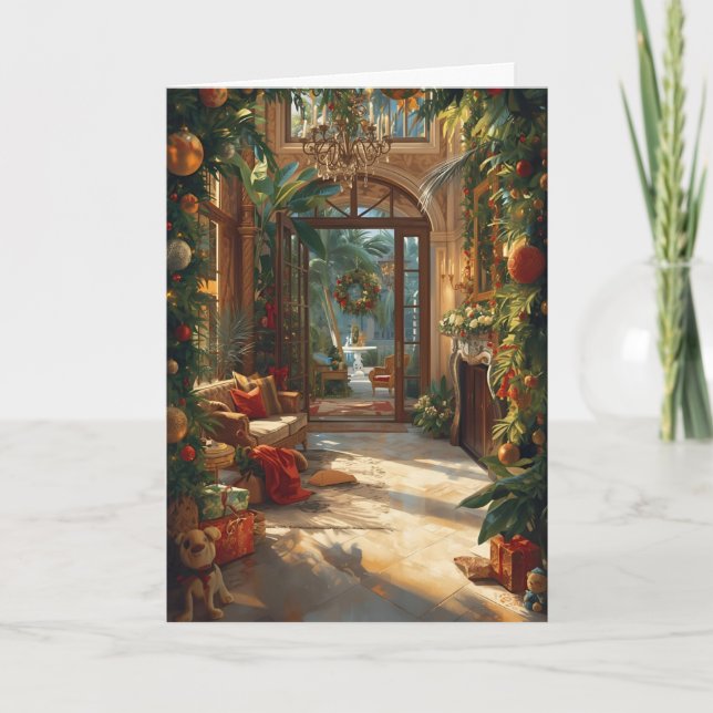 Cartão Boas-vindas a um Ano Novo Tropical (Frente)