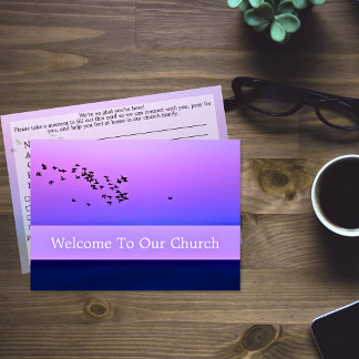 Cartão Boas-vindas aos Visitantes da Nossa Igreja Purple