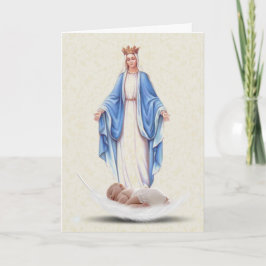 Cartão Boas-vindas Batismo do Bebê Virgem Maria Bendita C