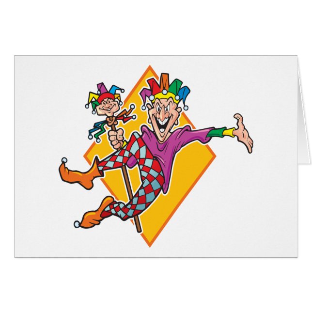 Cartão Bobo da corte dos desenhos animados (Frente Horizontal)