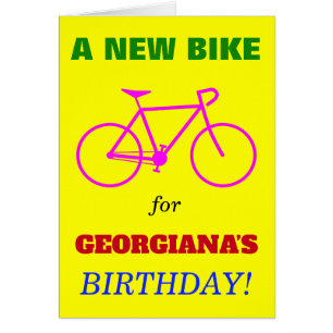 Cartão Bobo "UMA NOVA BICICLETA PARA O ANIVERSÁRIO DO NOM