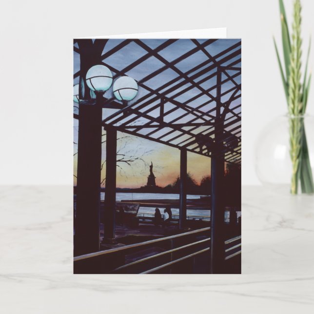 Cartão Boca no Aniversário da Liberdade, Ellis Island Gre (Frente)