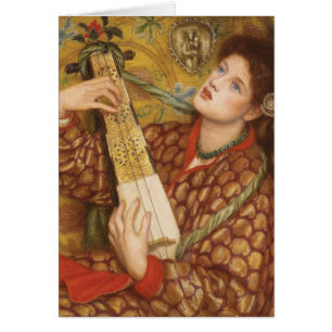 Cartão "Bocca Baciata" por Dante Gabriel Rossetti