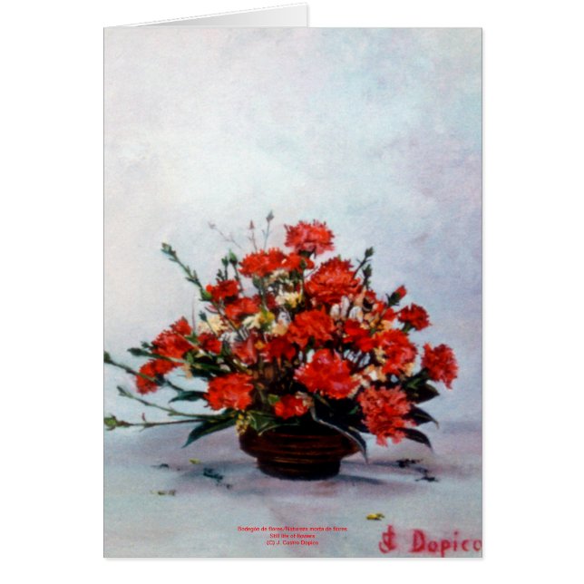 Cartão Bodegón de flores/Still life of flowers (Frente)