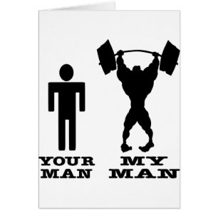 Cartão Body building seu homem contra meu homem