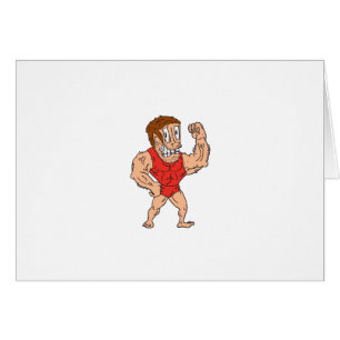 Cartão Bodybuilder que dobra desenhos animados dos