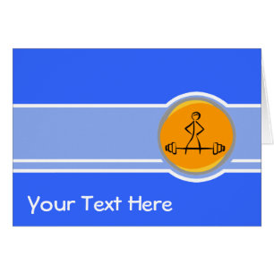 Cartão Bodybuilding; azul & laranja