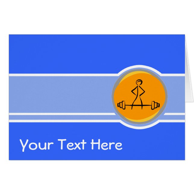 Cartão Bodybuilding; azul & laranja (Frente Horizontal)