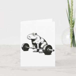 Cartão Bodybuilding Gifts Capybara Weightelevando Engraça