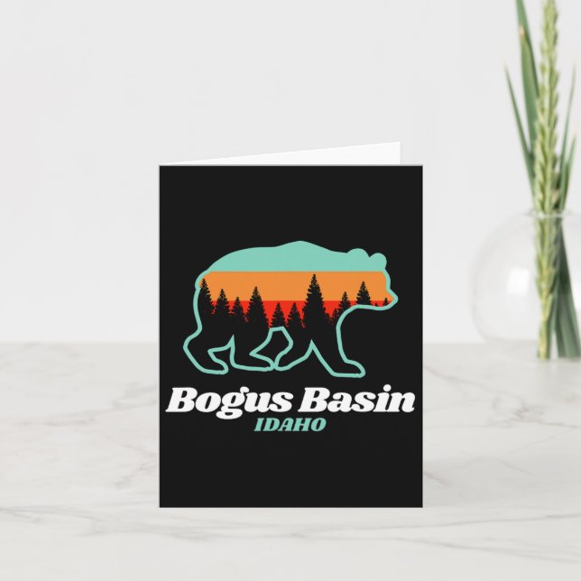 Cartão Bogus Basin Idaho Skiing Snowboard Bear (Frente)