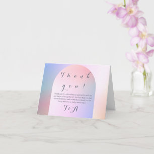 Cartão Boho Arch Pink Lilac Ombre de Casamento Obrigado