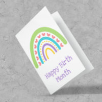 Boho Arco-íris Colorido Feliz Mês de Aniversário