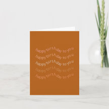 Boho Desert Burnt Orange Wavy Text Feliz Aniversár