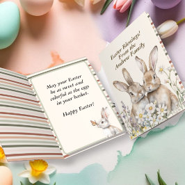 Cartão Boho Easter Bunny Personalizado