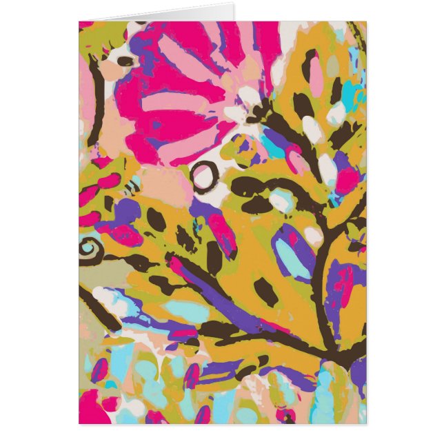 Cartão Boho Floral I Rosa (Frente)