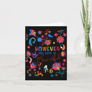 Cartão Boho Floral No Entanto Você Ouve É Bonito Asl Surd