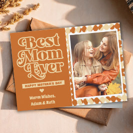 Cartão Boho Melhor Mãe Já Personalizada Dia de as mães de