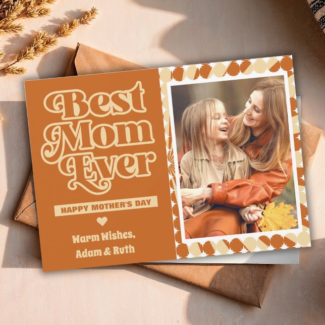 Cartão Boho Melhor Mãe Já Personalizada Dia de as mães de (Criador carregado)