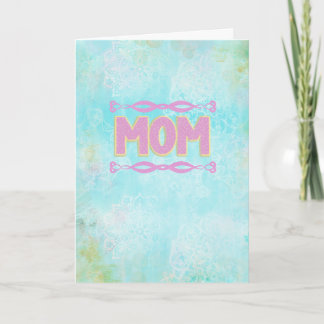 Cartão Boho Mom Birthday Card, Teal Pink Mandala