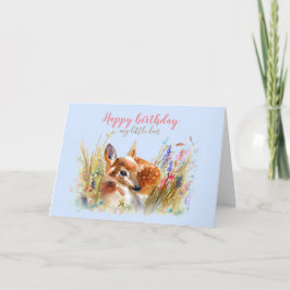 Cartão Boho Watercolor Baby Deer Saudação