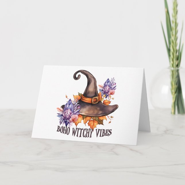 Cartão Boho Witchy Vibes Halloween  (Frente)