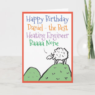 Cartão Boi Design Feliz Aniversário para um Engenheiro de