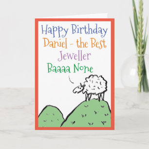 Cartão Boi Design Feliz Aniversário para um Joalheiro