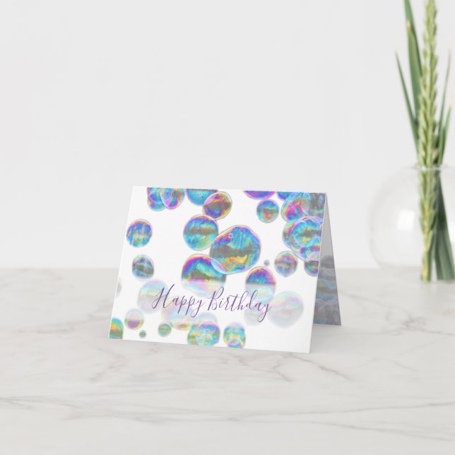 Cartão Boias coloridas saudações de feliz aniversário (Frente)