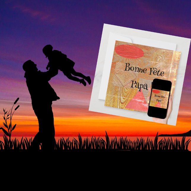 Cartão Bois - formes géométriques - Fête des pères (Criador carregado)