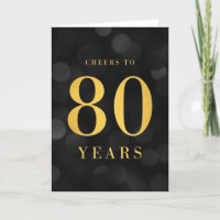 Bokeh Dourado saudações aos 80 anos de aniversário