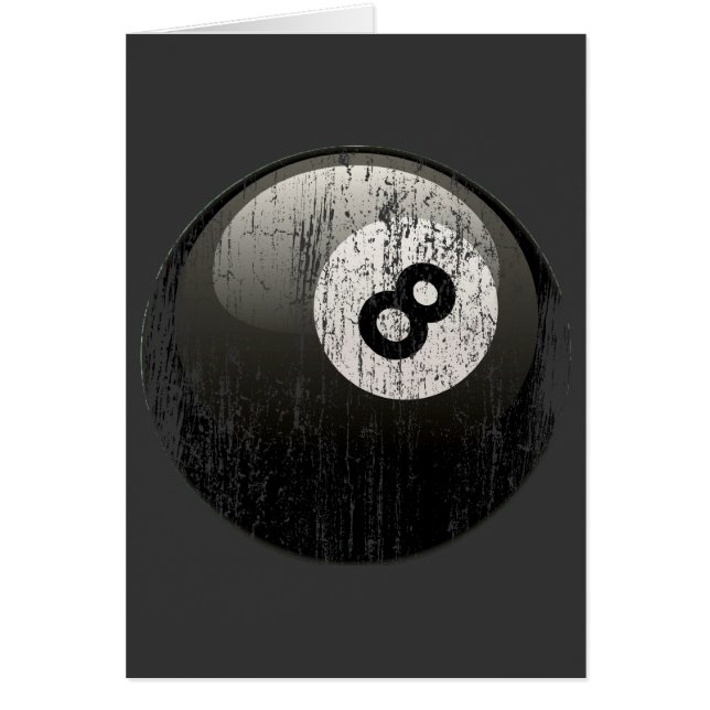 CARTÃO BOLA DE BILHAR DO NÚMERO 8 - CORRMOÍDA E (Frente)